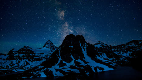 hd - assiniboine milkyway timelapse in canada