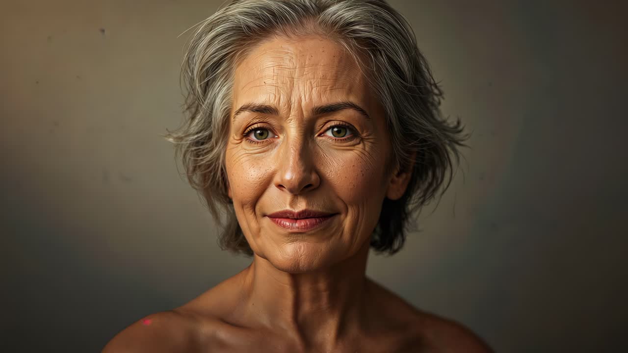 Portrait of an Elegant Older Woman with Glitter