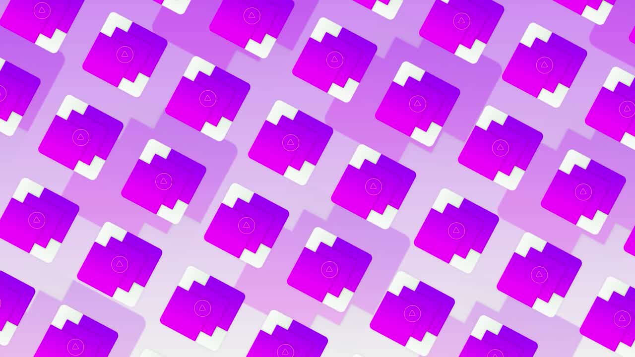 patrón de icono de reproducción de video púrpura y rosa