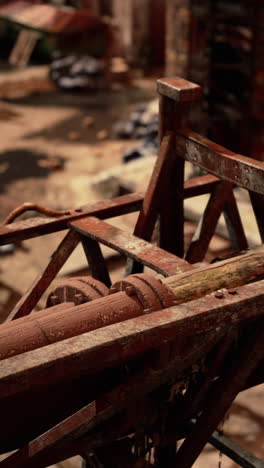 rusty metal pipes and structure in an industrial setting