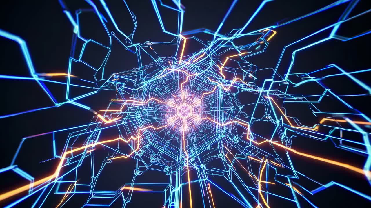 túnel de circuitos brillantes abstractos