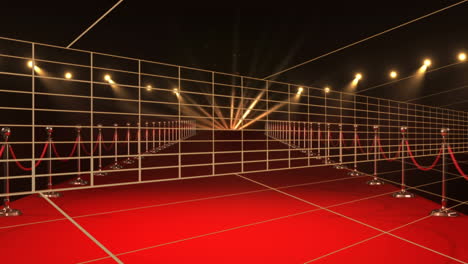 animation of guitar strings over red carpet