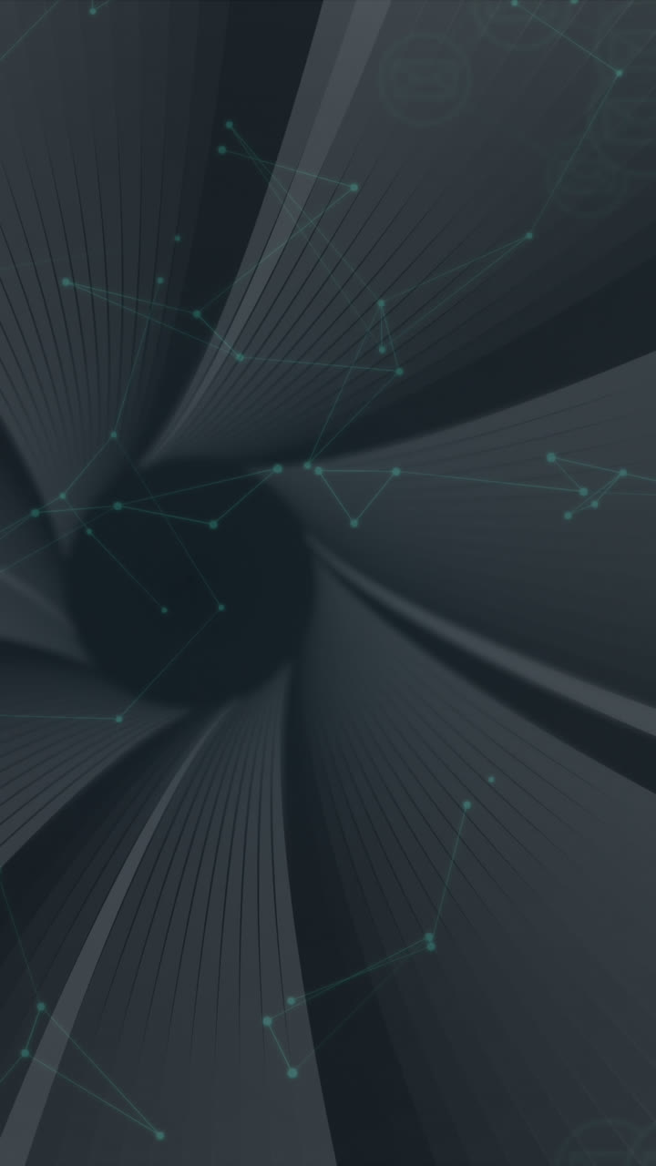 Animation of iris and connections on black background