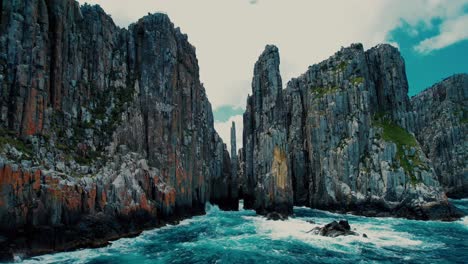 cape hauy drone wide angle front view in tasmania, australia