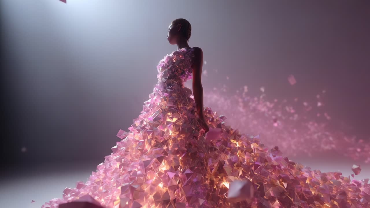 Abstract Pink Dress Fashion