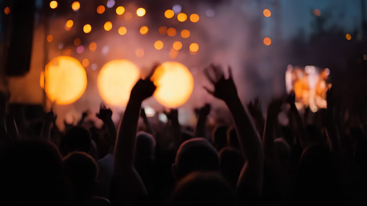 Público curtindo um show de música vibrante