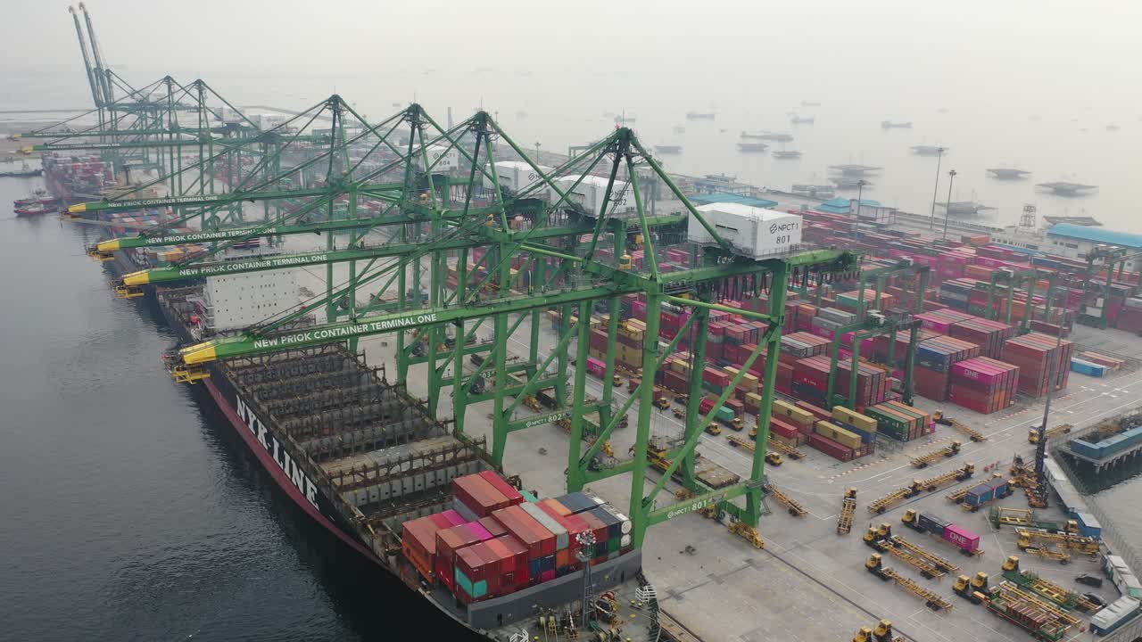 Container Ship at Port Terminal