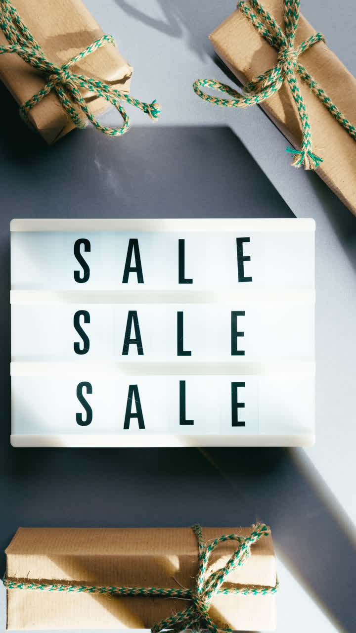 Sale written discounts among Black Friday gifts for Christmas celebration
