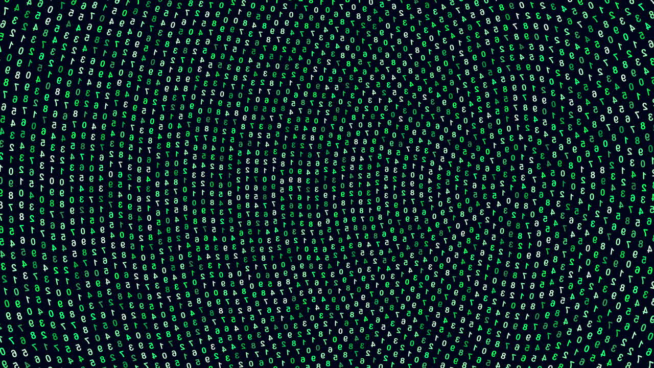 Random numbers with led rainbow color on digital screen