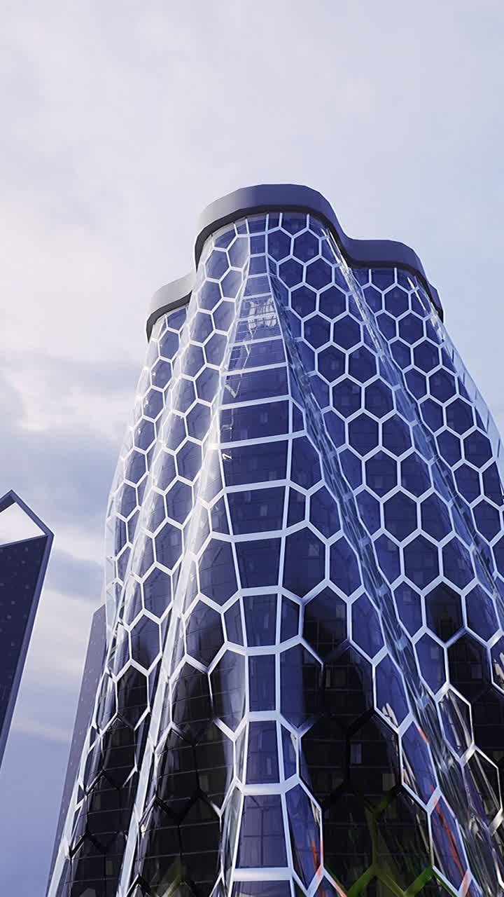 Modern architecture showcases unique design in futuristic city skyline