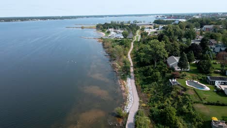 a slow forward push along the muskegon bike trail