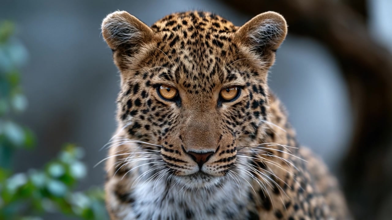 Görkemli Bir Leopar Dikkatle Bakıyor, Vahşi Yaşam Karşılaşmasından Çarpıcı Yakın Çekim Karelerle Doğanın Güzelliğini ve Gücünü Yakalıyor