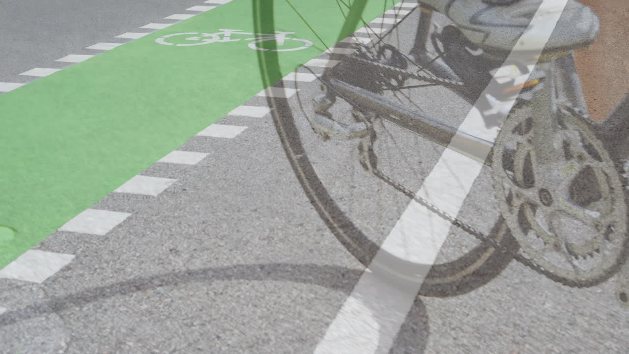 도로 에 있는 백인 남성 자전거 타자 의 애니메이션