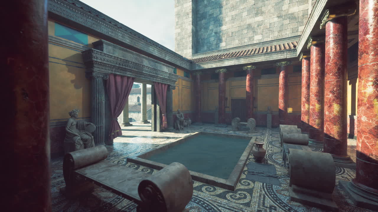 Ancient Roman Bath Courtyard