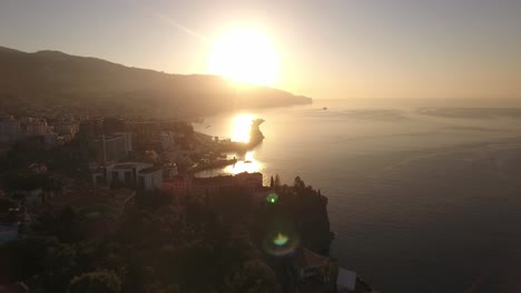 Aerial-sunrise-over-Madeira-mountains