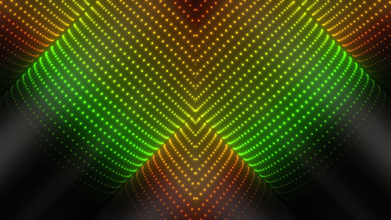 Abstract Glowing Tunnel with Colorful LED Lights