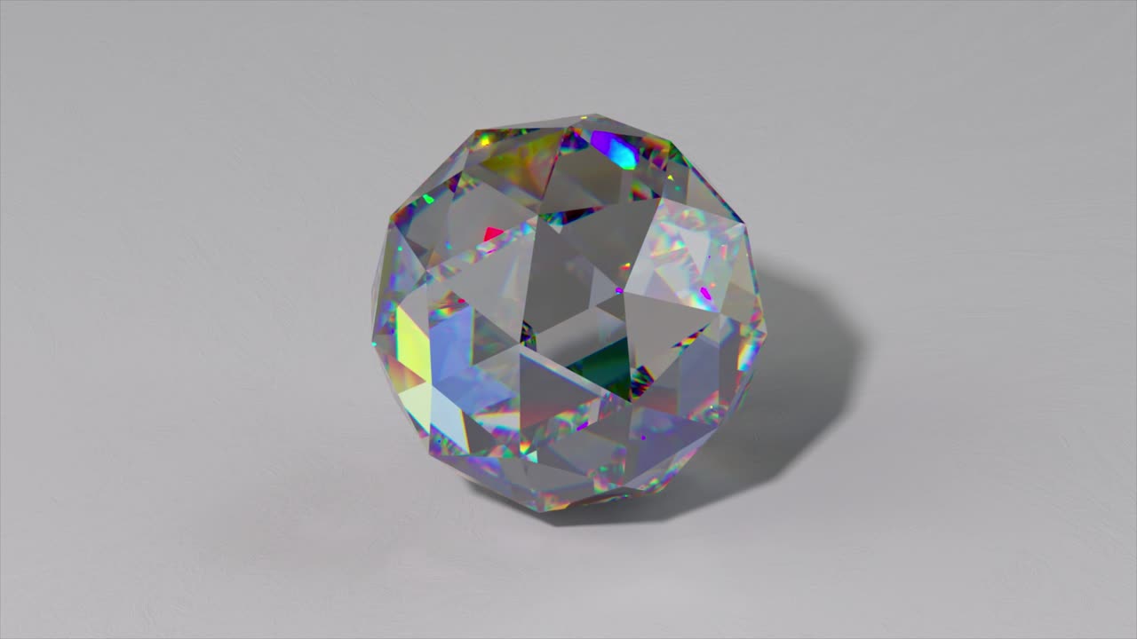 면으로 절단 된 다이아몬드 보석