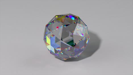 una piedra preciosa de diamante cortado en facetas