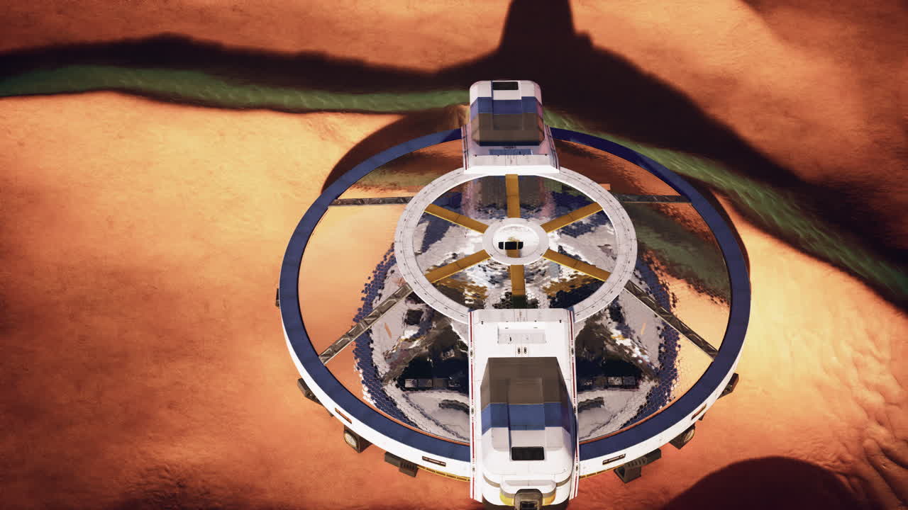 футуристическая марсианская колония: научно-фантастическая среда обитания