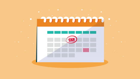 tax day animation with calendar