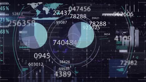 animation of financial data processing on black background