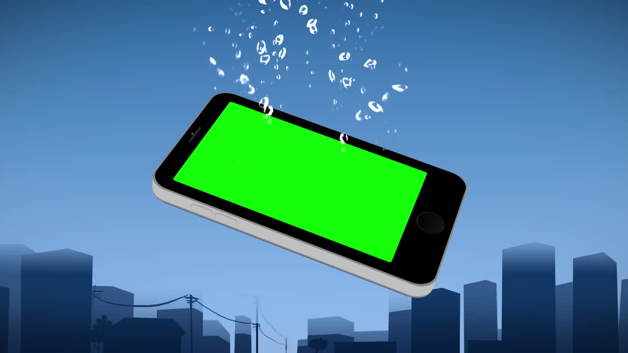 크로마 키를 표시하는 스마트폰