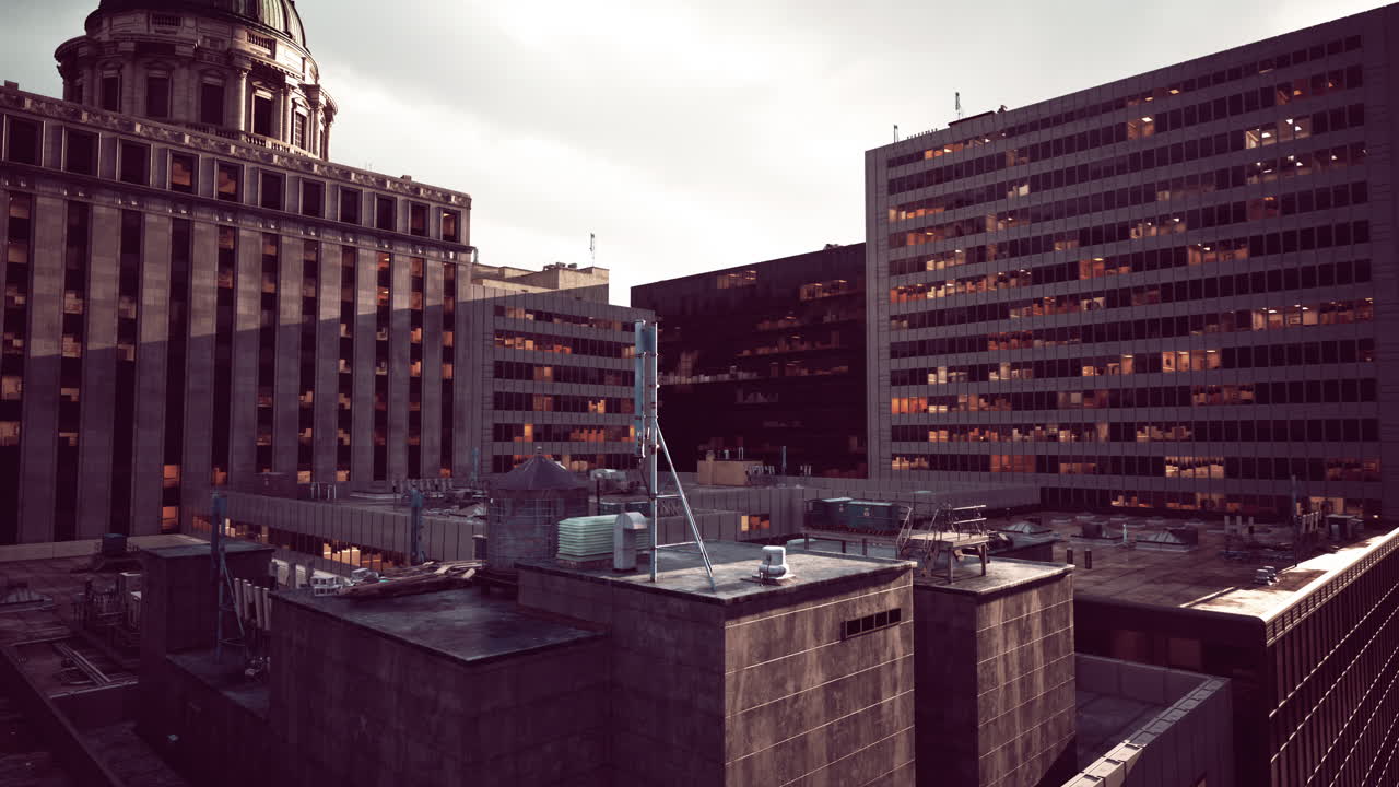 vista desde el techo de una ciudad con rascacielos