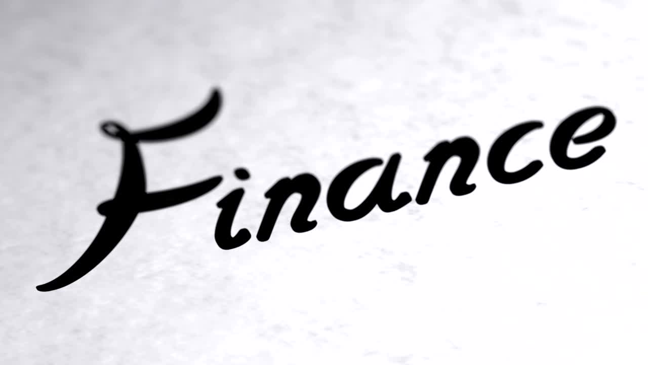 "Finance" on the page. Looping footage has 4K resolution.