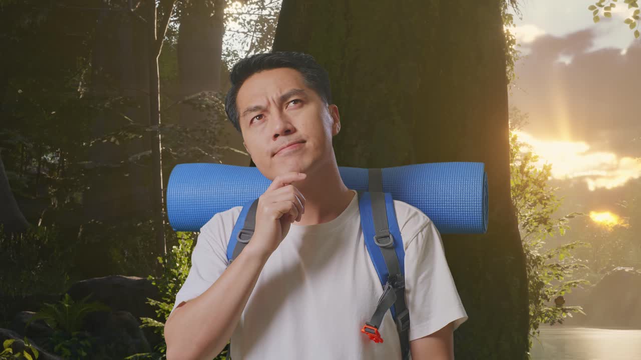 숲 속 의 사려 깊은 산책자