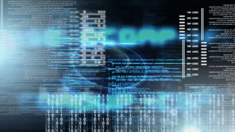 animazione digitale concettuale che mostra il codice della tecnologia binaria 4k