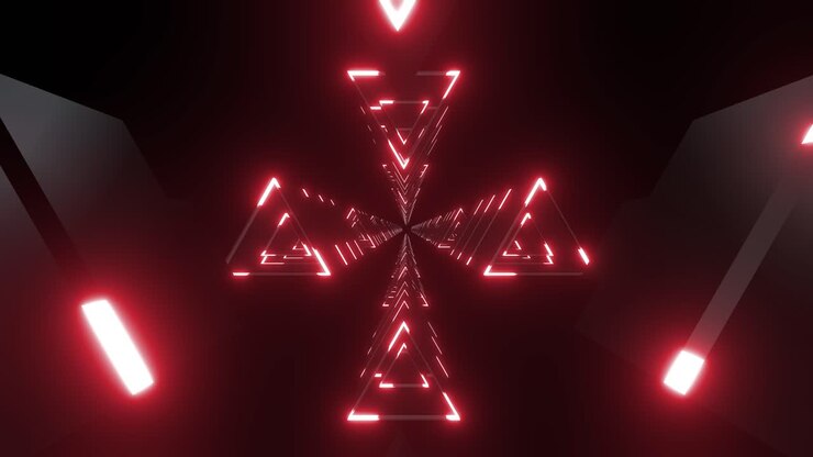 Abstract Neon Triangle Tunnel