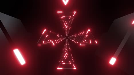 abstract neon triangle tunnel