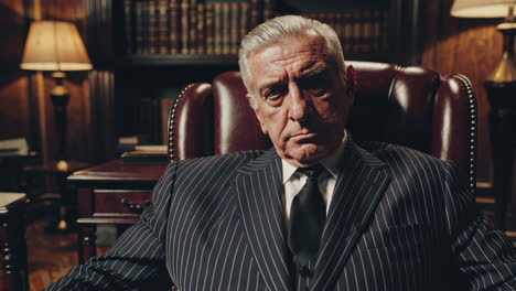 powerful businessman in a classic office setting
