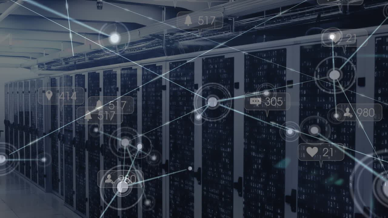 Animation of network of connections over computer servers