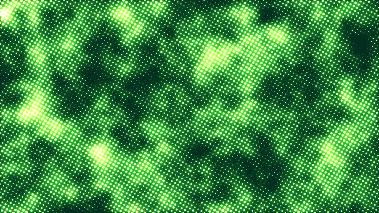 movimiento de textura de puntos de medio tono con ondas de partículas desfocalizadas brillantes en el fondo. bucle sin costuras animación 4k