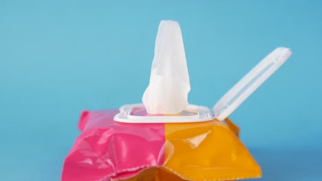 cleansing wet wipes on table