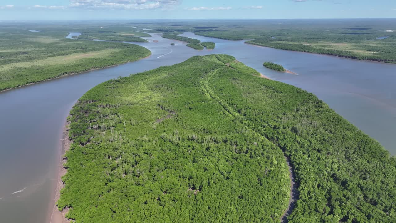 Parnaiba Delta At Tutoia In Maranhao Brazil. Nature Scenery. Brazilian Delta Of The Americas. Parnaiba Delta At Maranhao. Winding River. Beach Landscape. Vacations Travel. Brazil Northeast