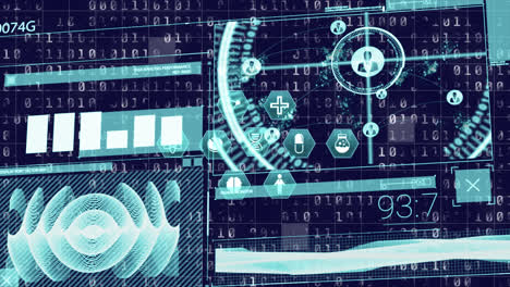 Animation-of-network-of-connections-with-medical-icons-over-binary-coding-data-processing