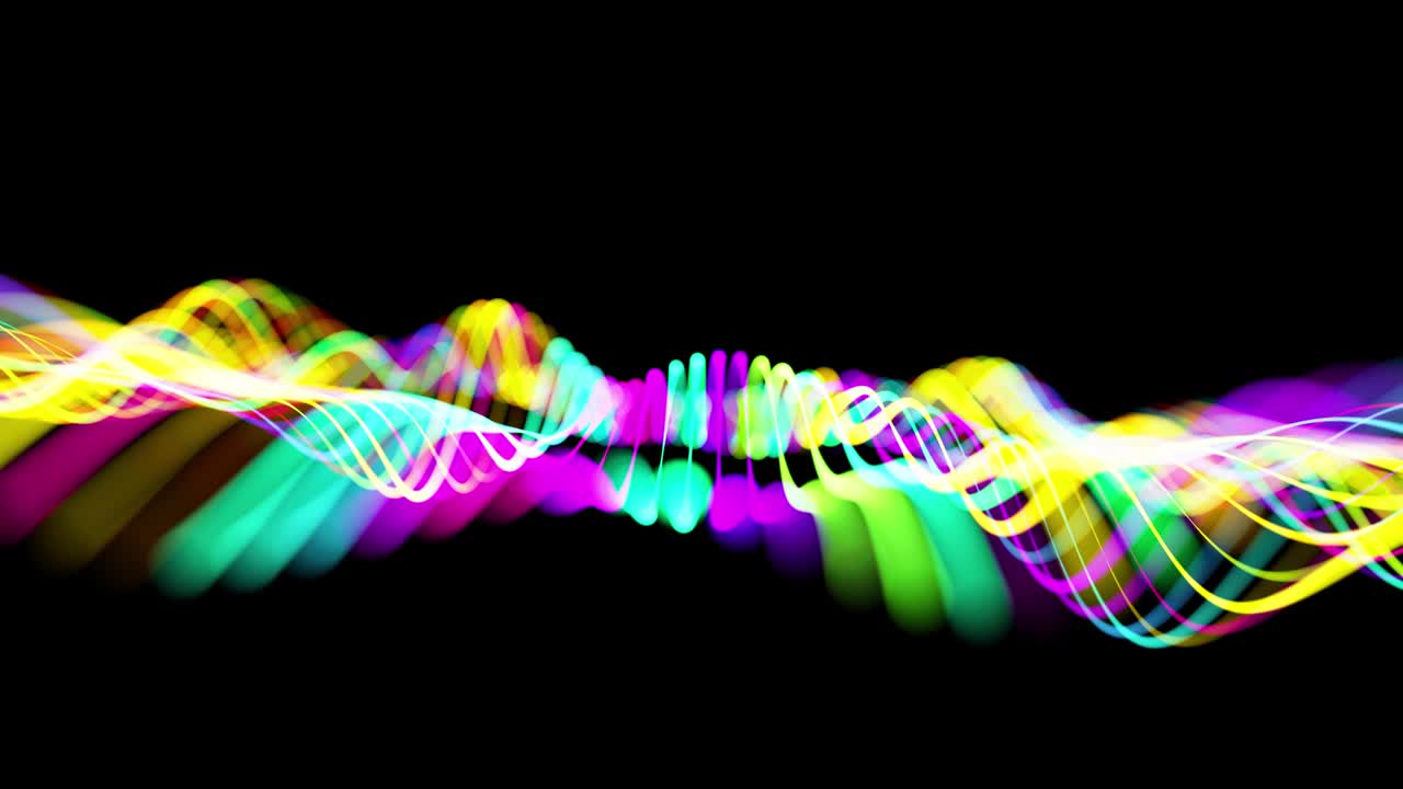 fondo abstracto brillo líneas multicolores forman superficie. hermosas líneas curvas como hermoso fondo creativo en bucle en 4k