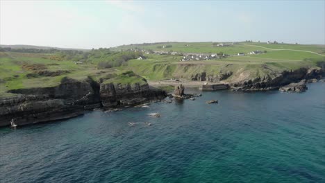 Aerial-shot-of-a-beach-in-Scotland