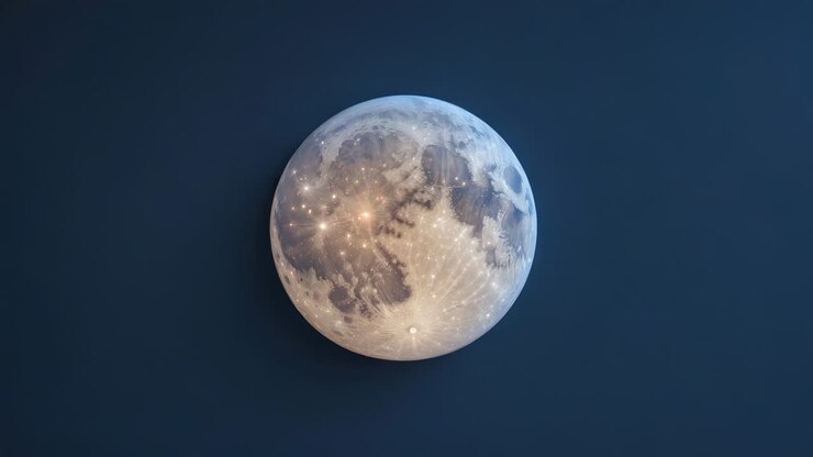 Lua Brilhante Abstrata em Fundo Escuro