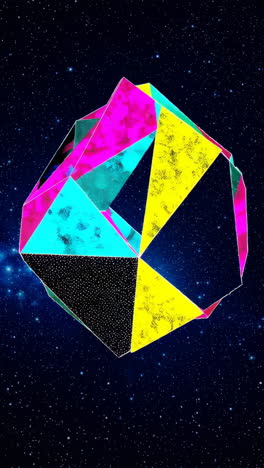 abstract neon geometric shape in space
