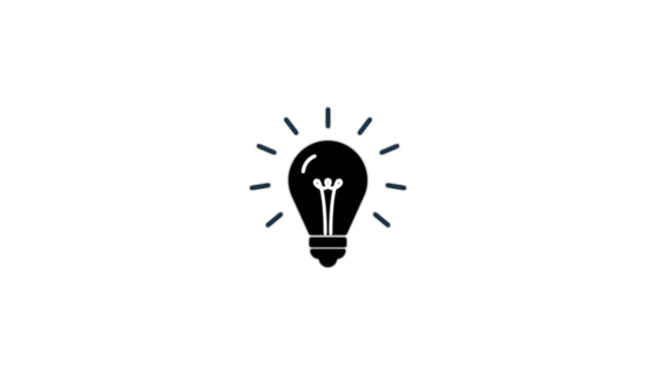 Animated Light Bulb Icon Glowing and Scaling on White Background