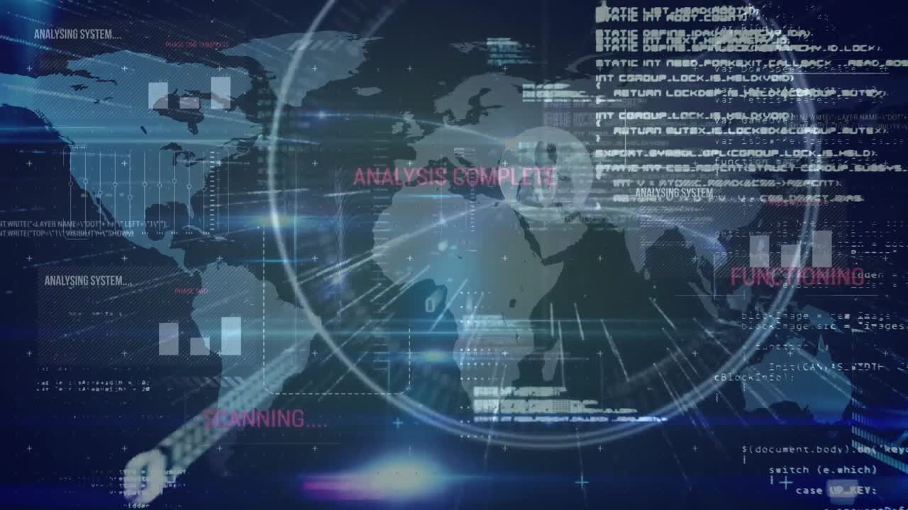 세계 지도에 대한 통계 및 데이터 처리의 애니메이션