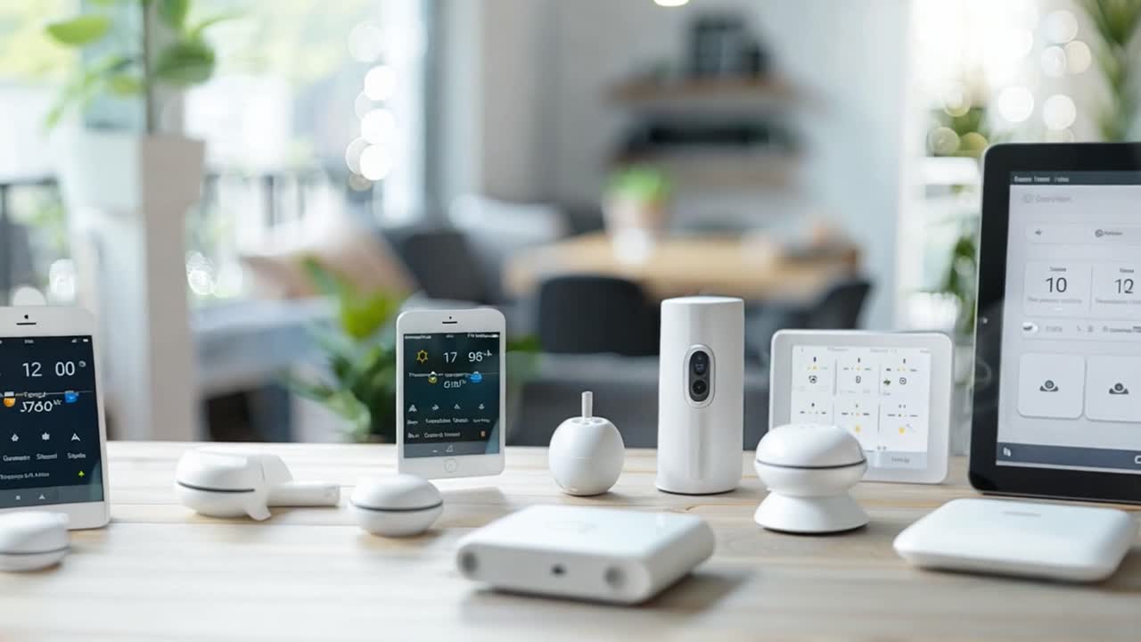 Smart Home Devices on a Table