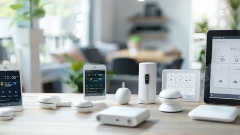 smart home devices on a table