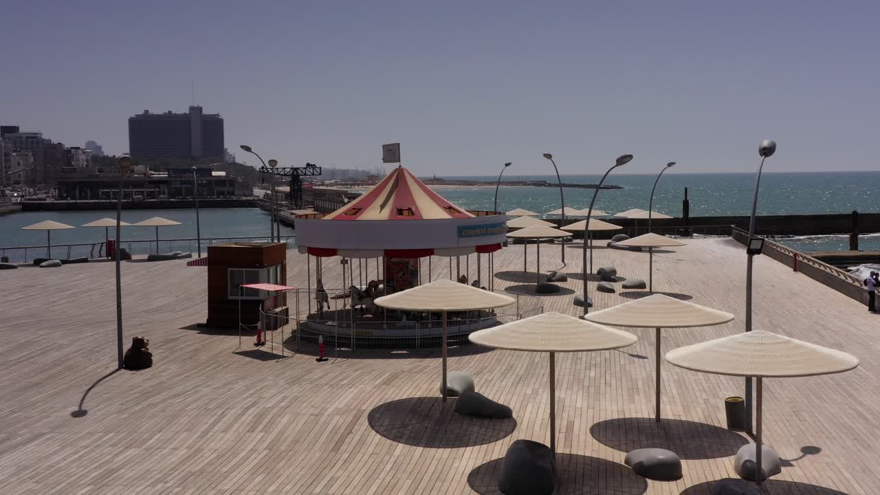 Tel Aviv Pier with Carousel and Seaside View