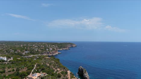 mallorca: aerial view of resort town cala liombards on majorca island, spain, europe | hillside to open sky