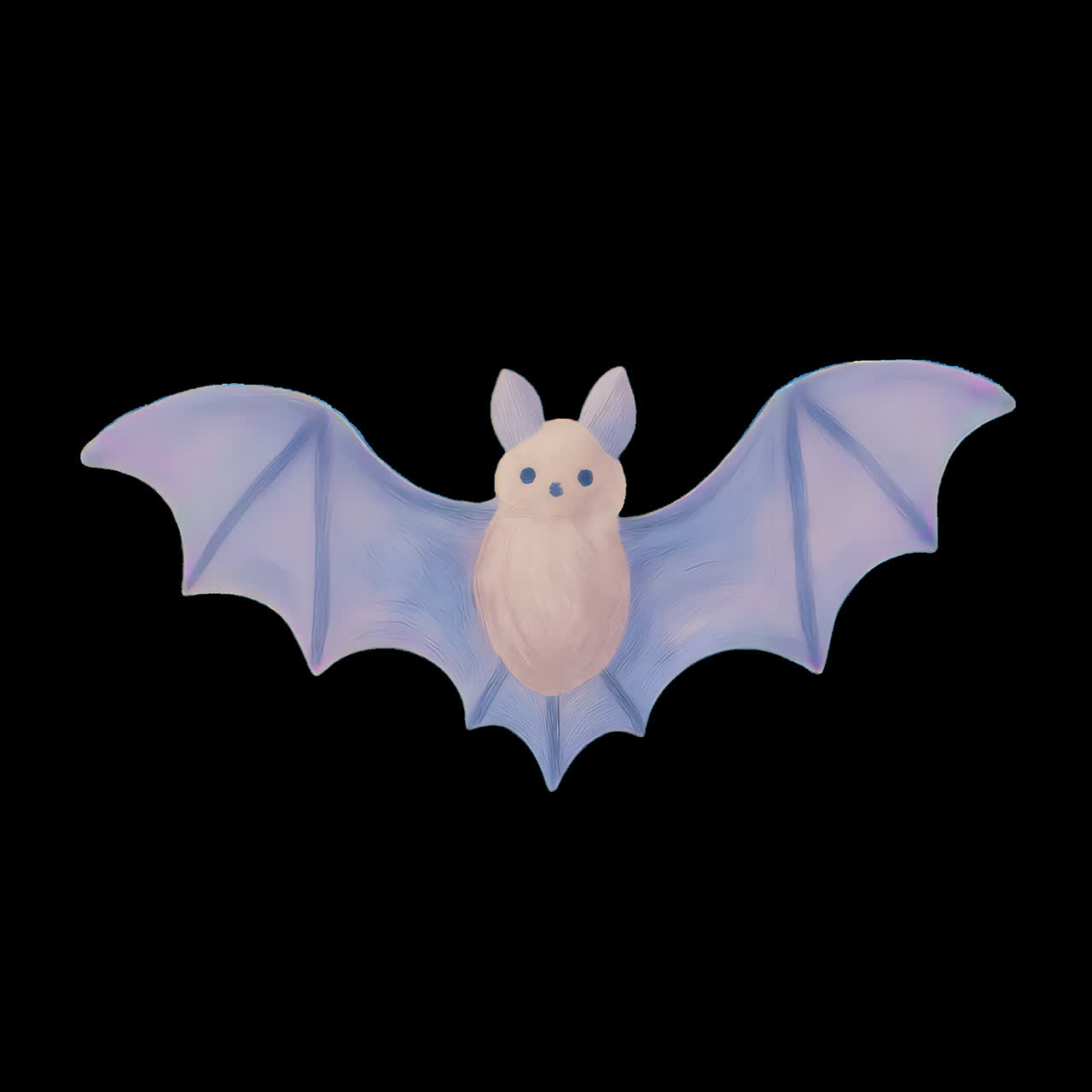 Animazione di un'illustrazione di un pipistrello carino, risorsa isolata, video 4K trasparente, canale alfa, ProRes 4444