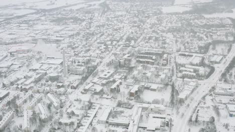 Drohnenantenne-Der-Universitätsstadt-Göttingen-Nach-Schneesturm-Tristan-Im-Winter-2021